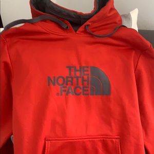 The North Face hoodie orange and grey size L